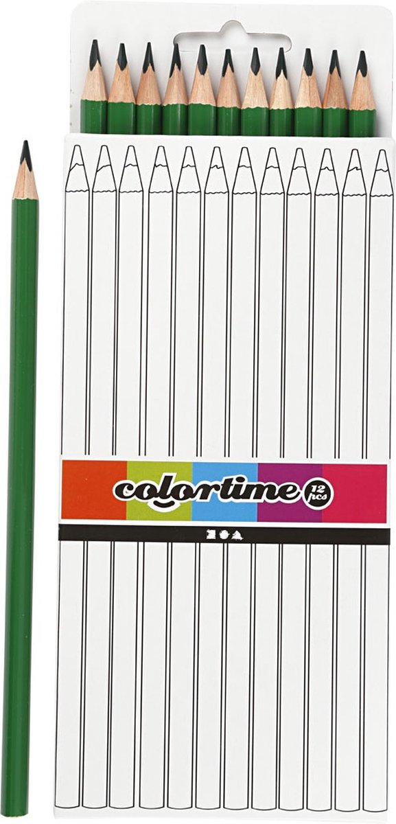 Creativ Company triangular coloured pencils - green, 12 pcs.
