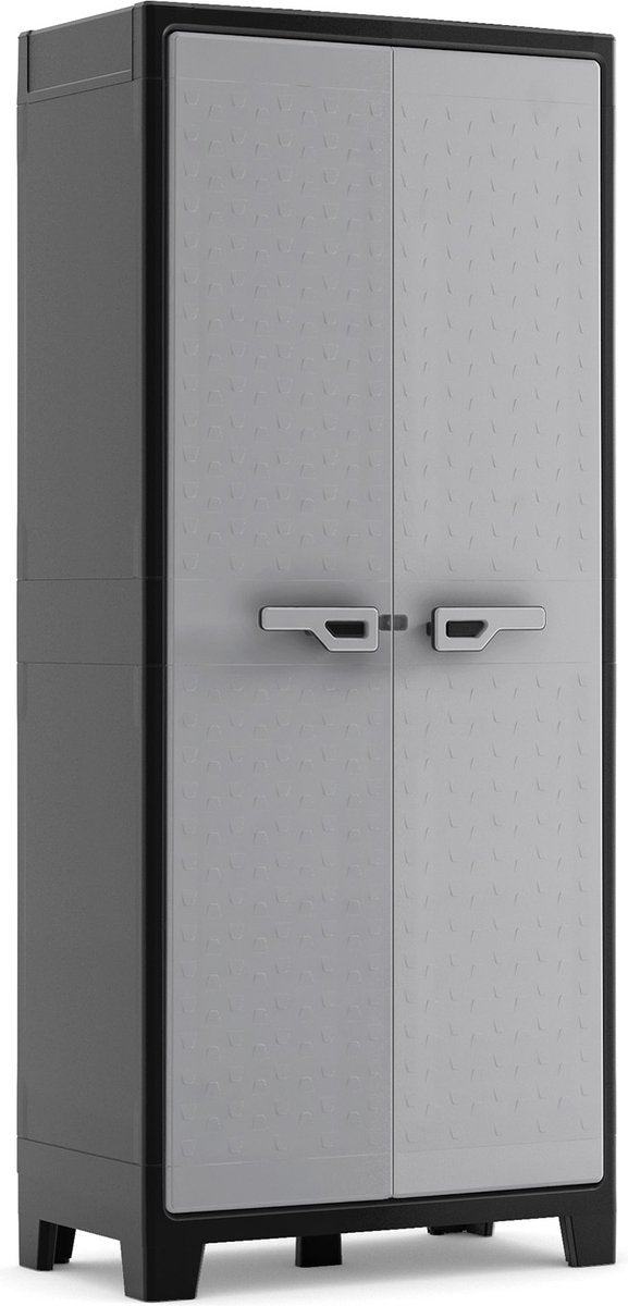 Kis keter titan hoge kast - 4 planken - 80x44x182cm - zwart grijs