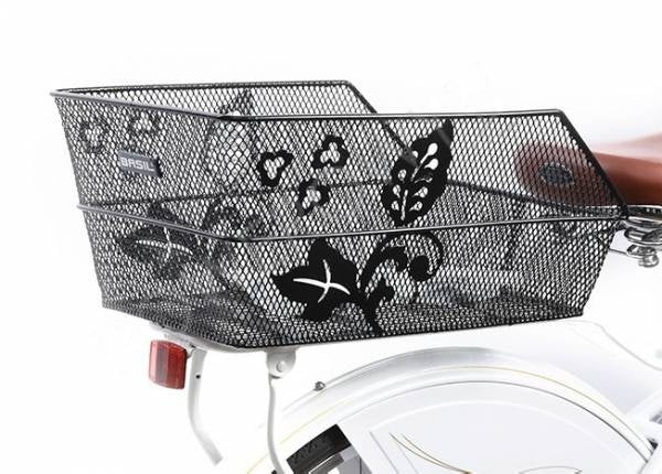 Basil Cento Flower- fietsmand - achterop - zwart
