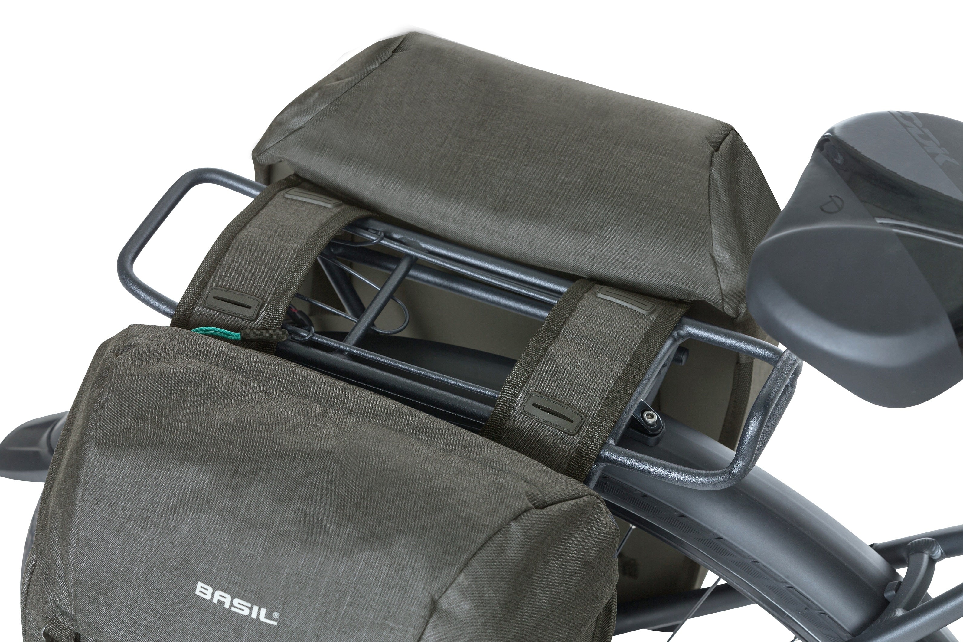 Basildiscovery365D dubbele fietstas zwart melee