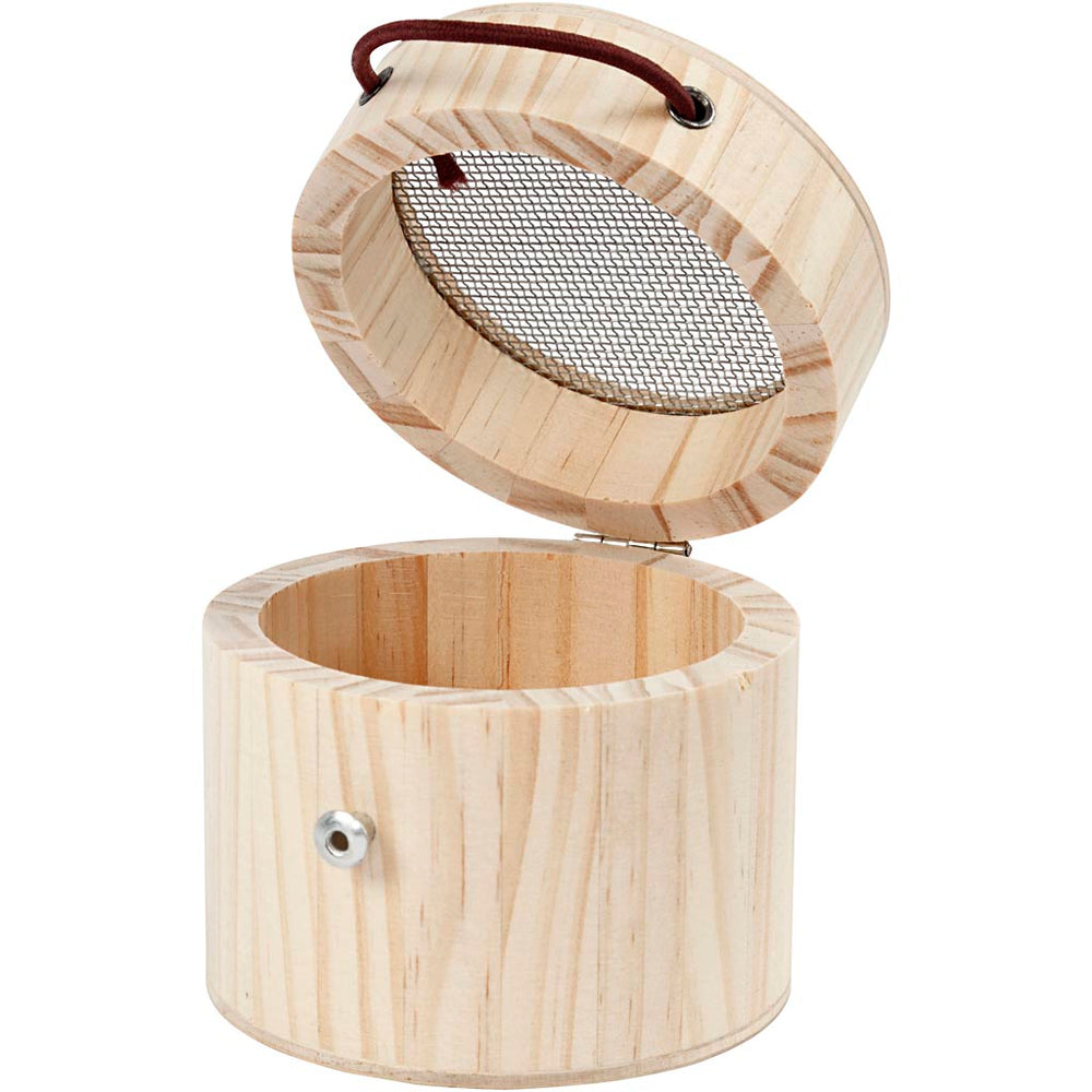 Creatief bedrijf ronde houten insectenkooi