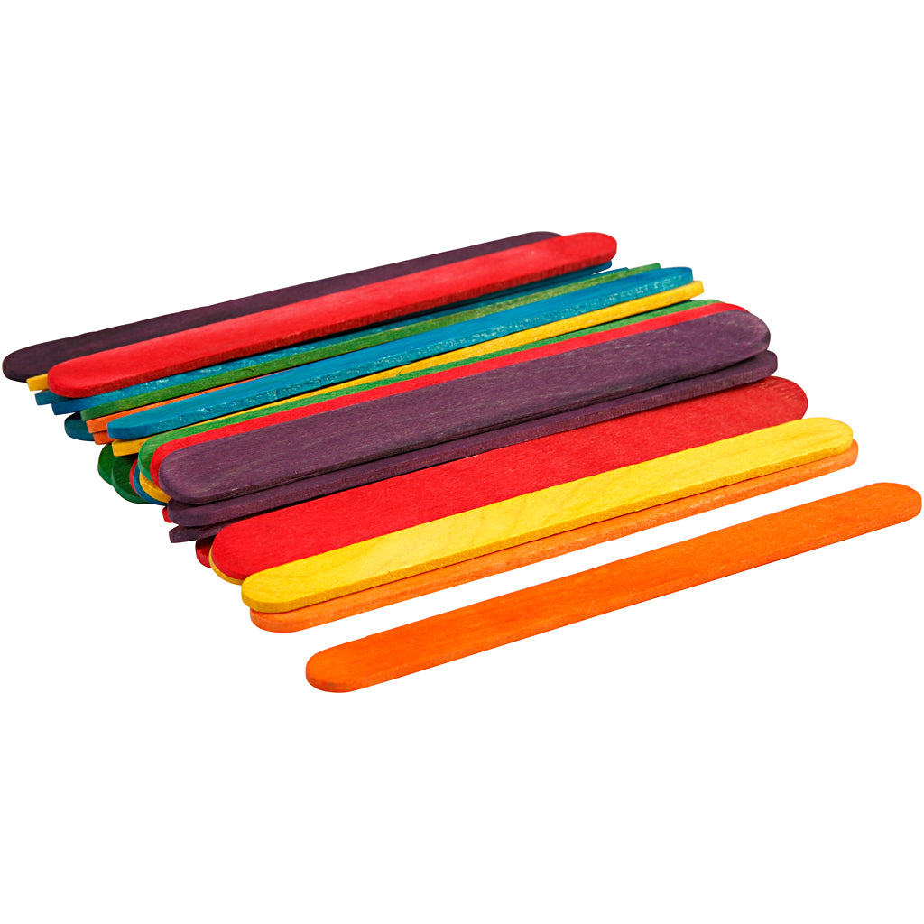 Creativ company wooden craft sticks coloured, 30pcs.