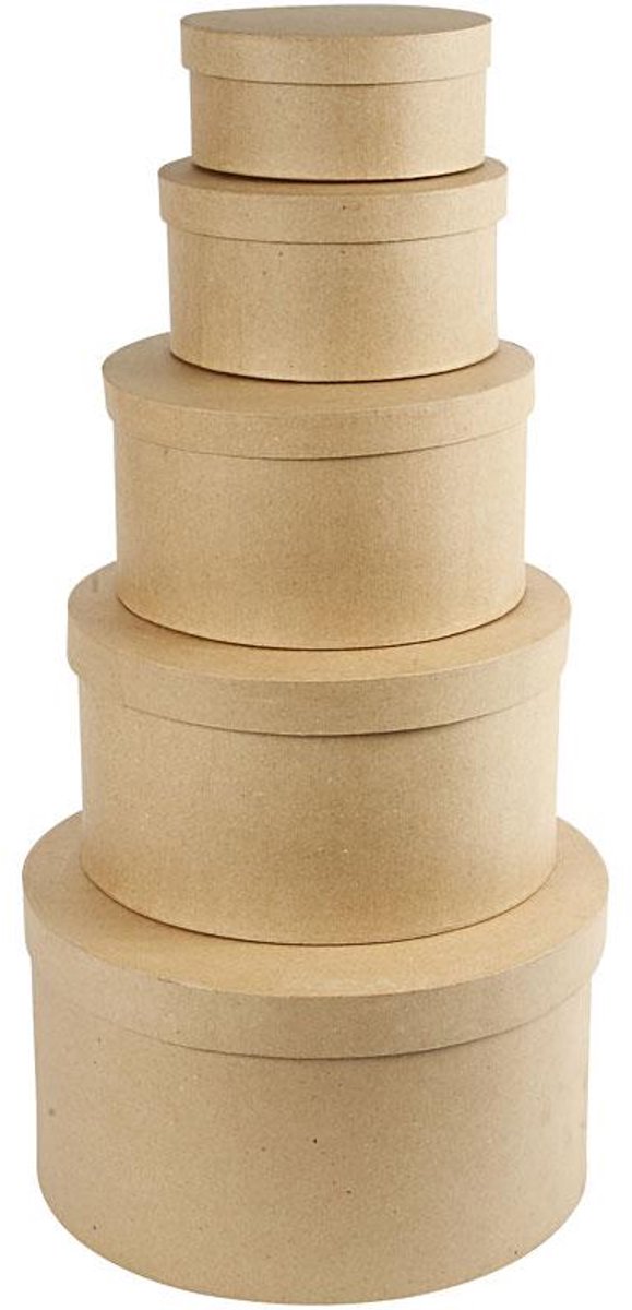 Creativ company ronde hoedendozen h: 8-19 cm d: 16.5-35,5 cm 5 maten