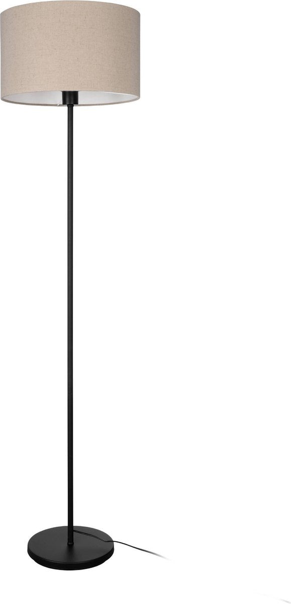 Eglo feniglia vloerlamp - e27 - 151 cm - beige|zwart - linnen
