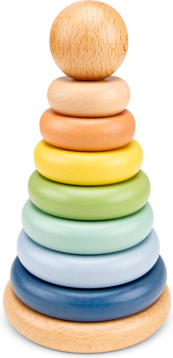 Woet ® houten stapelringen - stapeltoren - ring stapelaar - educatief houten speelgoed voor kinderen - montessori speelgoed - vanaf 1 jaar