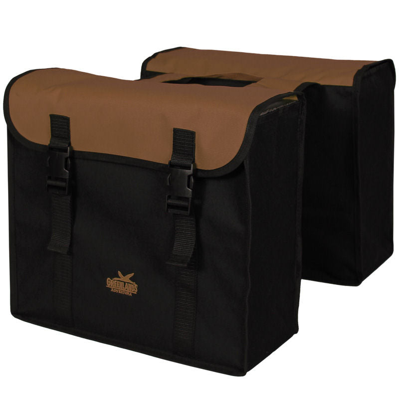 Greenlands Dubbele tas,l zwart-bruin. afmeting 37x33x14(2x)cm 34L.