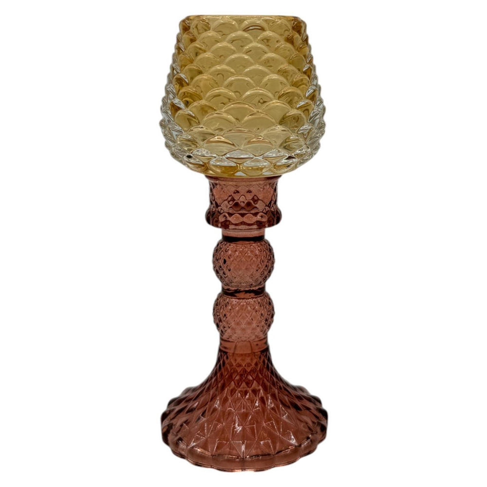 Mansion atmosphere theelichthouder pincone op voet 8x19cm