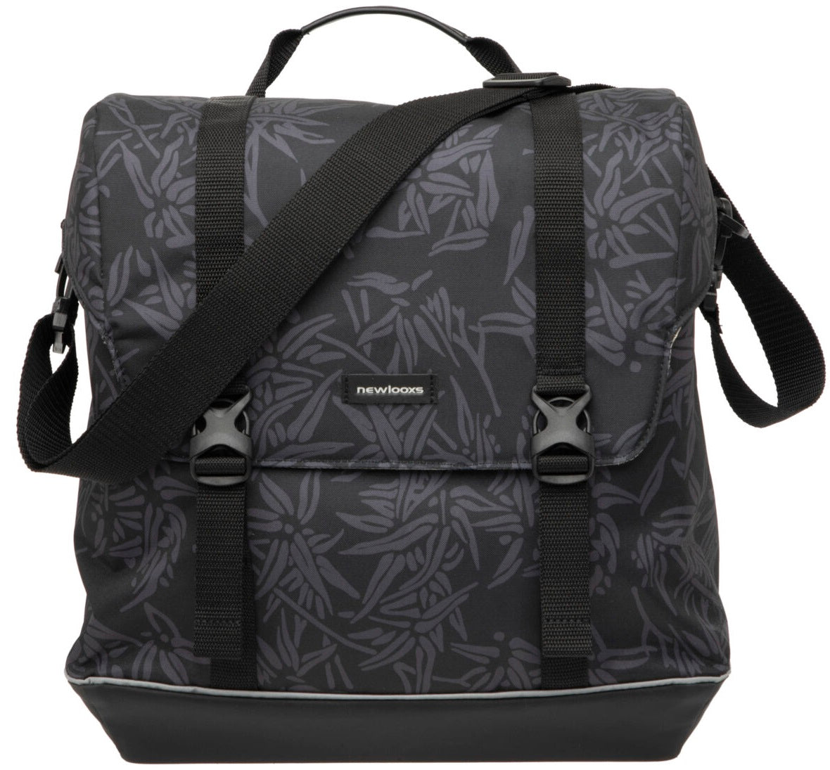 Fietstas New Looxs Alba Single Bamboo 21 liter 37 x 17 x 37cm - zwart