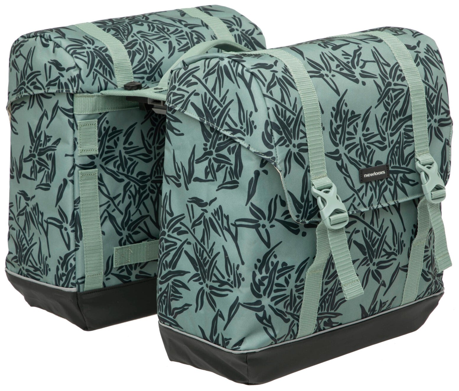 New Looxs Dubbele Fietstas Alba - MIK Bagagedrager - Waterafstotend - Bamboe Groen