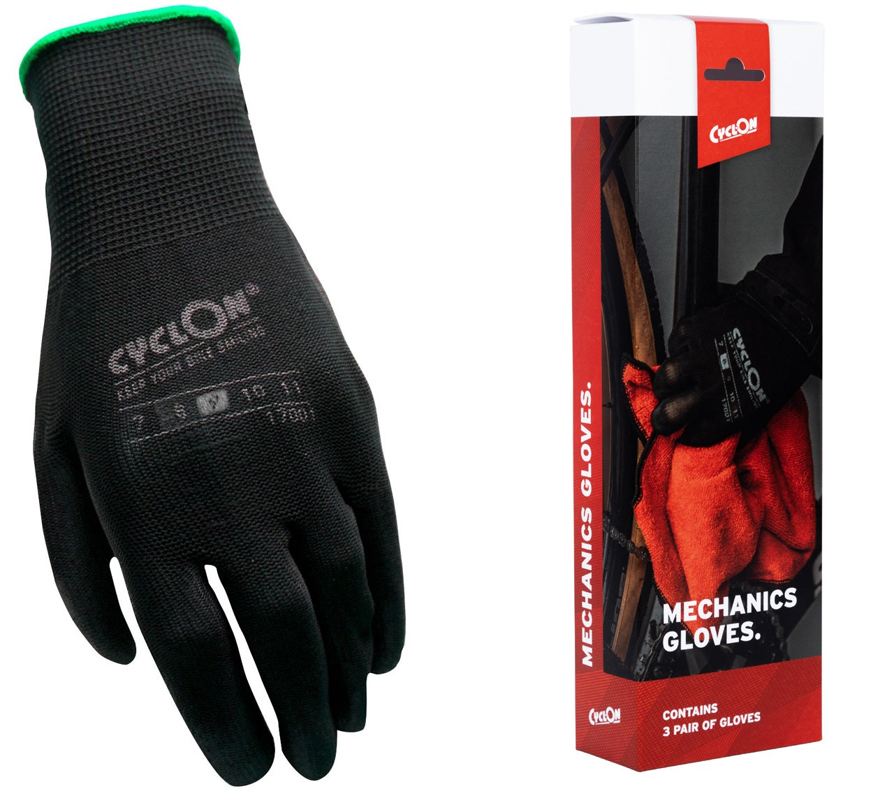Cyclon montagehandschoenen m9 nylon pu zwart groen (20pr)
