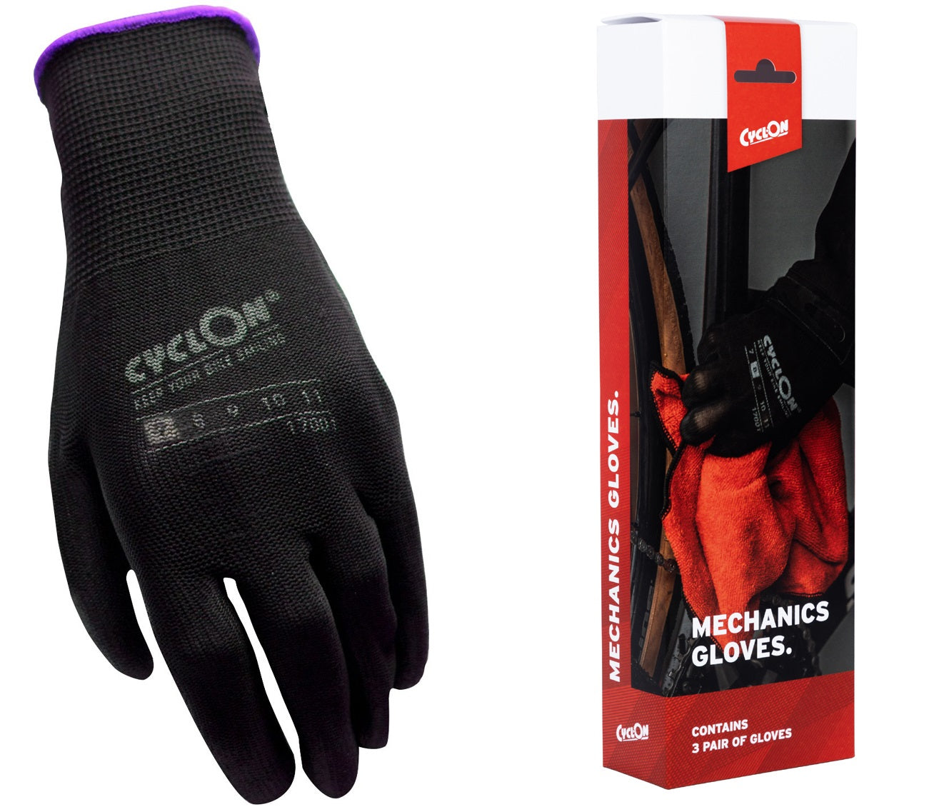 Cyclon montagehandschoenen m7 - paars (3 paar)