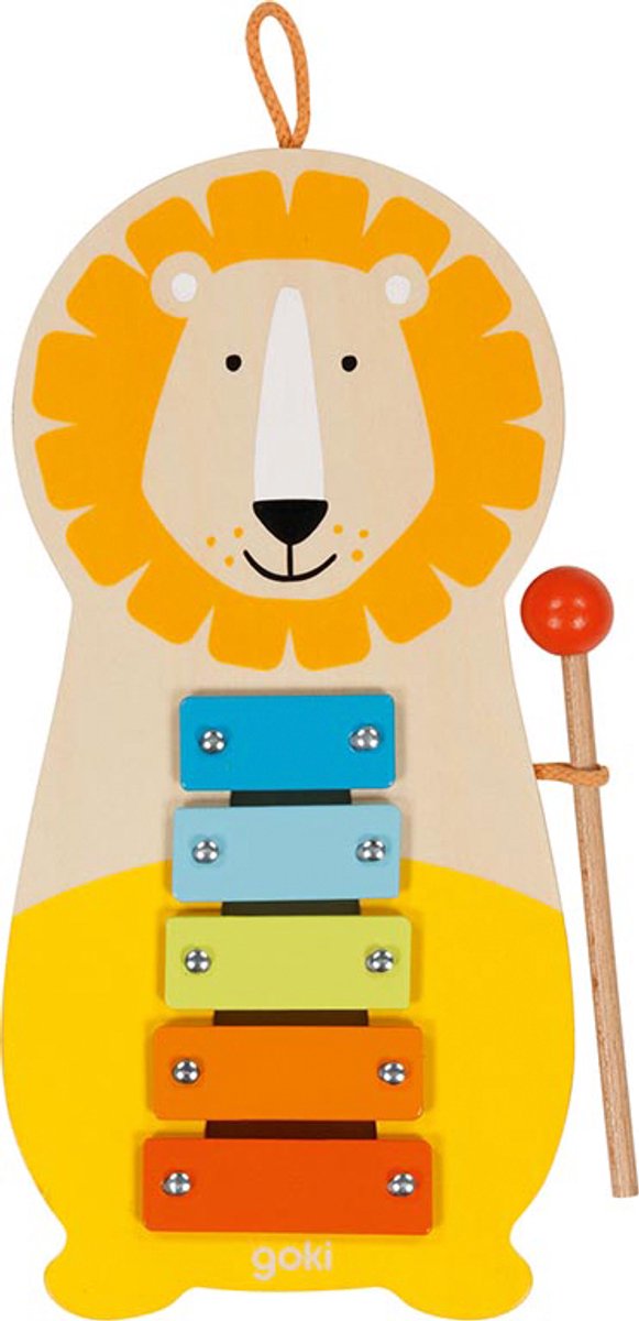 Goki xylofoon - leeuw - 12,5x25,5x1,6cm - spelend leren - 1 jaar