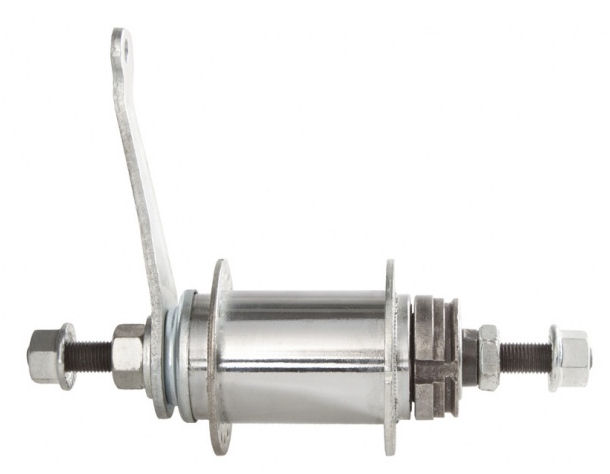 Moyeu de frein à rétropédalage chromé avec écrous d'axe - 36 trous - taille d'installation de 110 mm