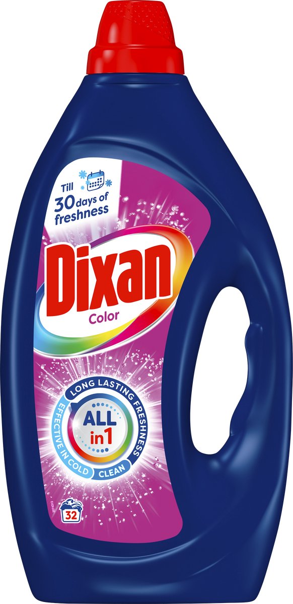 Dixan gel color - vloeibaar wasmiddel - gekleurde was - betrouwbare reiniging - 4 x 33 wasbeurten - voordeelverpakking
