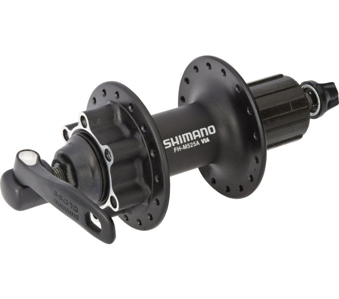 Shimano achternaaf 8 9 10 speed fh-m525 - 32 gaats - 6 bouts remschijfbevestiging - zwart