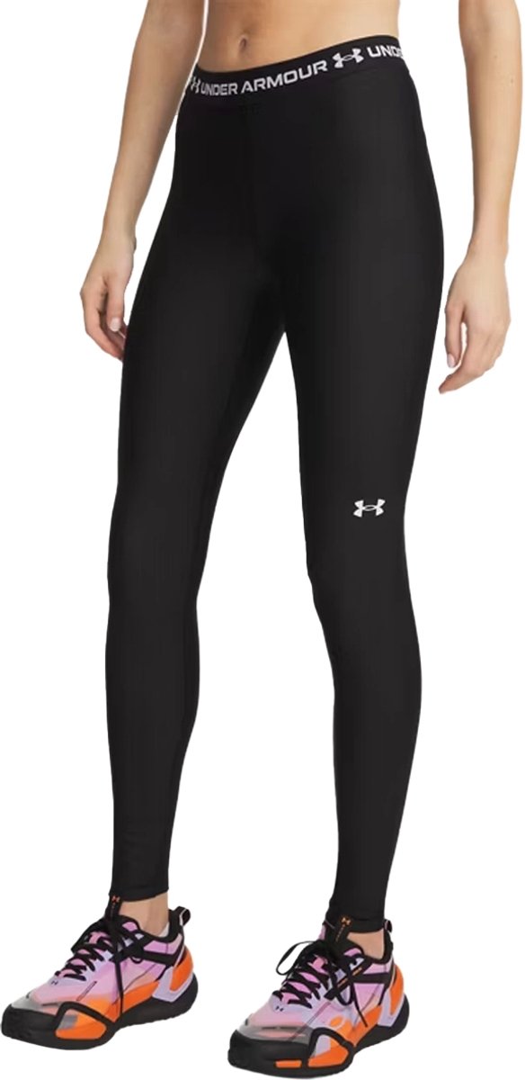 Under armour heatgear legging-blk dames sportlegging - ultimate zwart - wit
