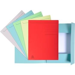 Exacompta dossiermap foldyne - formaat 24 x 32 cm (voor formaat a4) - geassorteerde kleuren - doos van 10 stuks