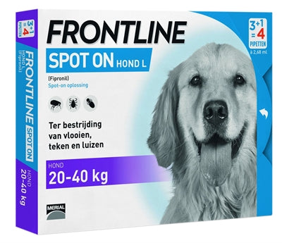Frontline Hond plek op grote