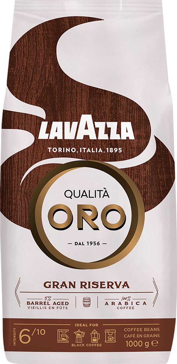 Lavazza oro gran riserva koffiebonen - 100% arabica koffie bonen - intensiteit 6 10 - 1 kg
