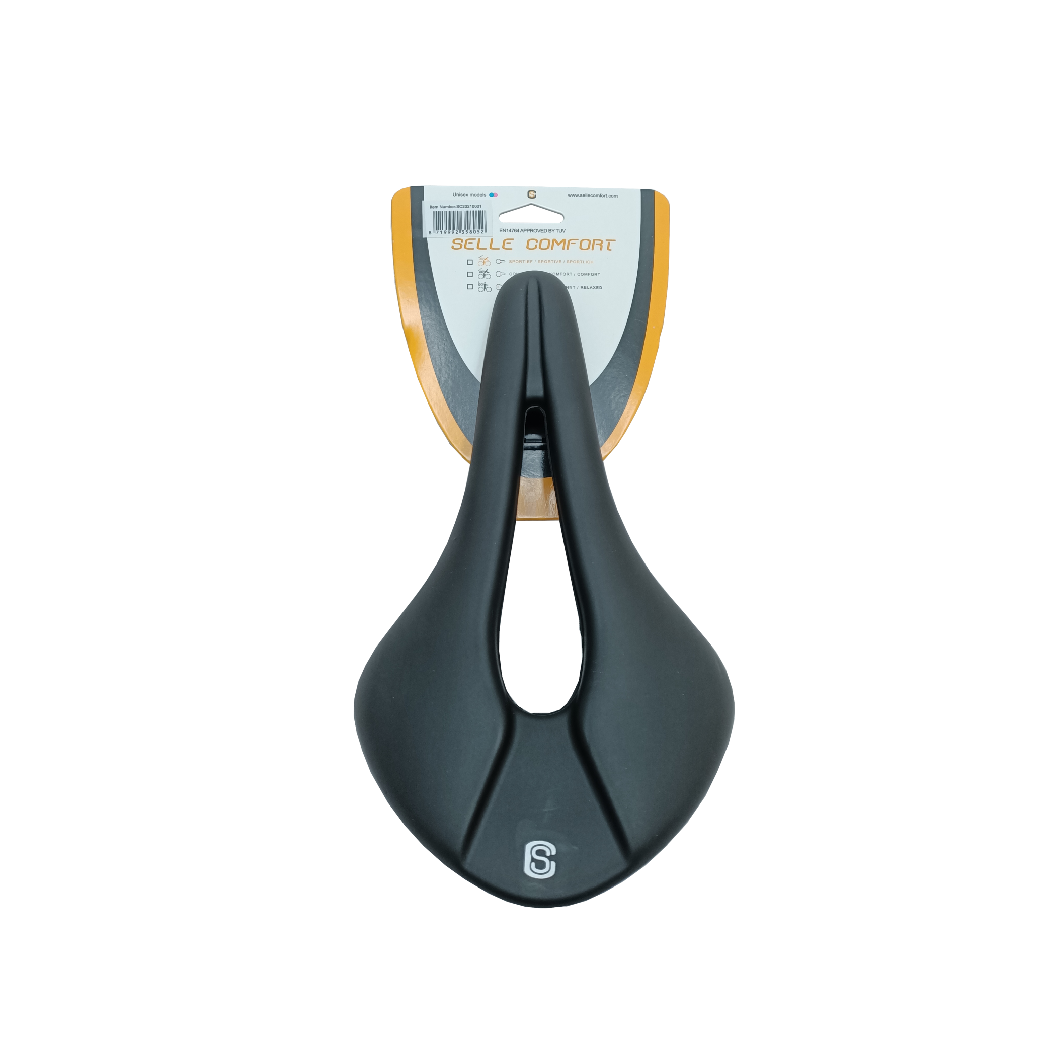 Selle comfortzadelrace. lengte 26,5cm breedte14,5cm zonder strop