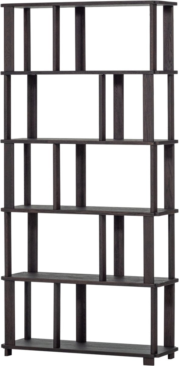 Woood riss boekenkast - eikenhout - mystic brown - 186x90x30