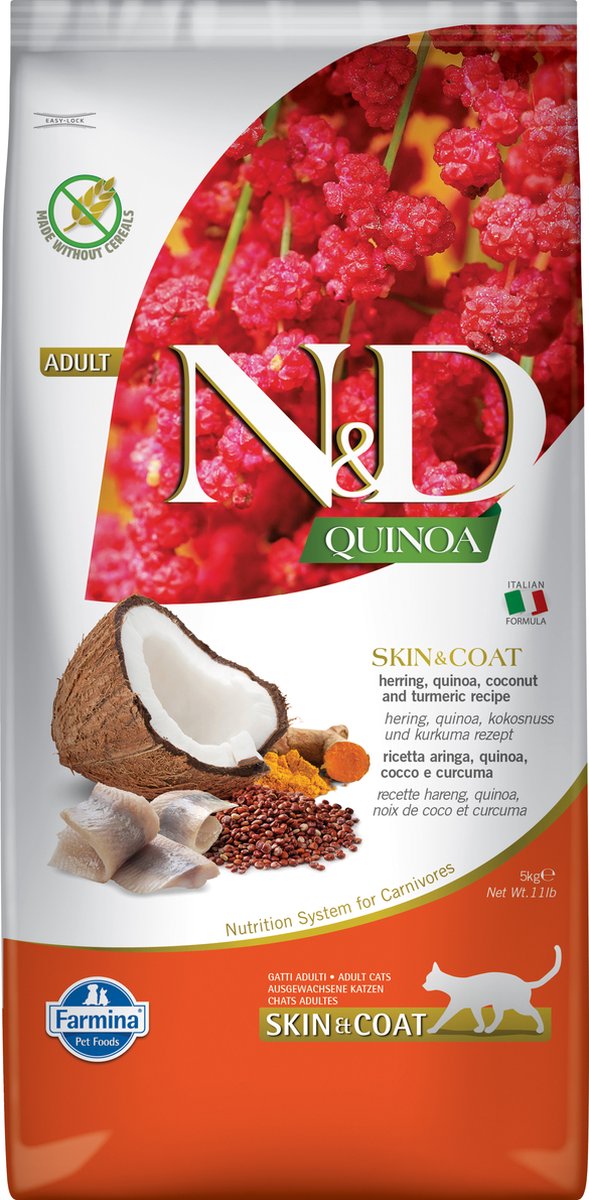Farmina n d quinoa - adult kat - skin coat - 5kg