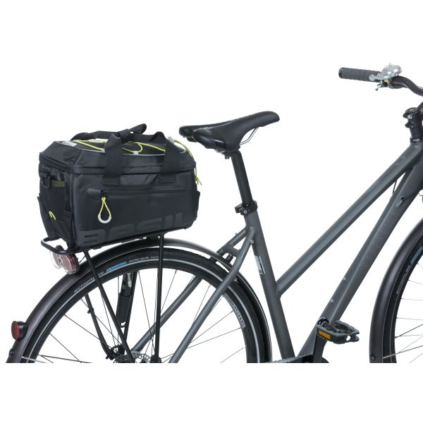 Basil Miles Trunkbag - Sportieve zwarte bagagedragertas voor sportievelingen - 7L - Zwart Lime