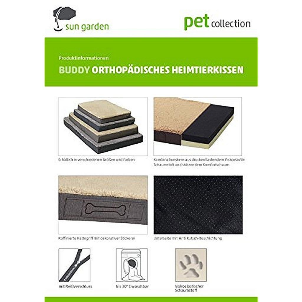 Zontuinmaatje orthopedisch hondenkussen 100x65x10cm donkerbruin