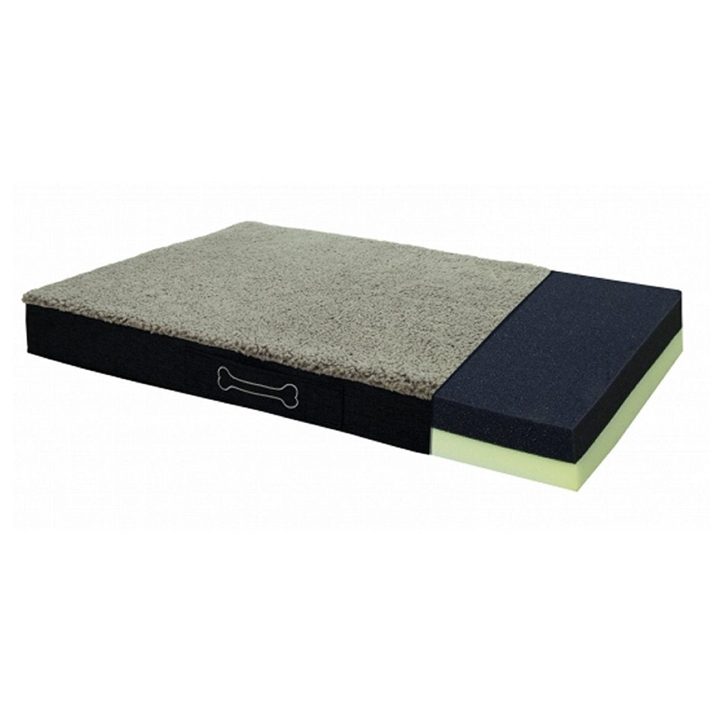 Zon tuinmaatje orthopedisch hondenkussen 120x72x10cm lichtgrijs gemeleerd