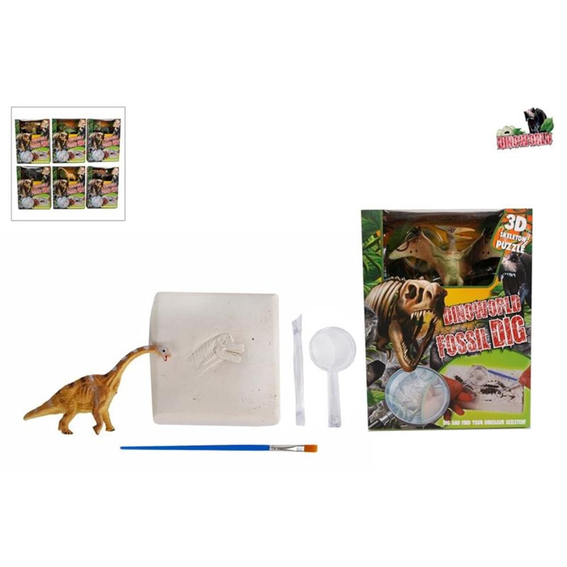 Dinoworld fossiele hakken puzzel met extra dinosaurus figuur
