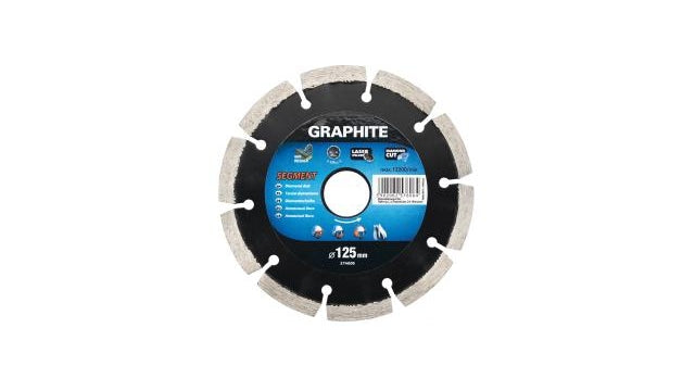 Grafiet diamantschijf 125x22x8,0x2,2mm segment gelaserd mpa en13236
