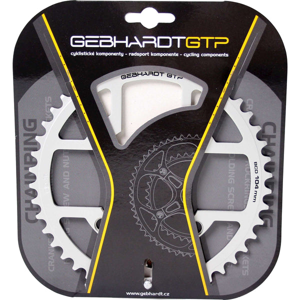 Gebhardt chainring 46 teeth silver, Shimano, 4-bolt, ATB Triple