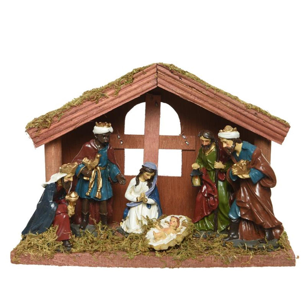 Decoris kerststal mdf 10x20x14cm