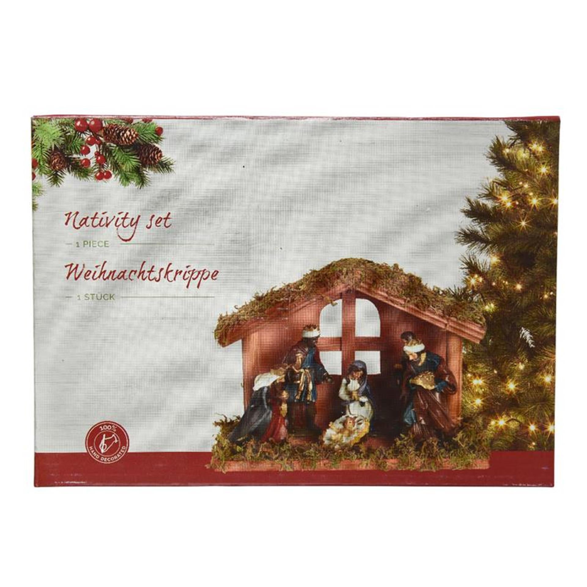 Decoris kerststal mdf 10x20x14cm