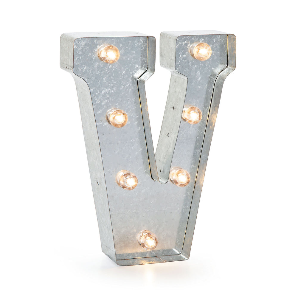 Darice • marquee galvanized silver 25cm letter v