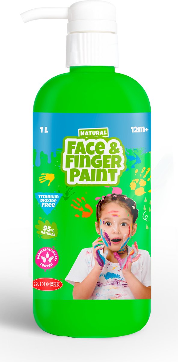 Boti natuurlijke vingerverf fles met pompje - groen, 1l