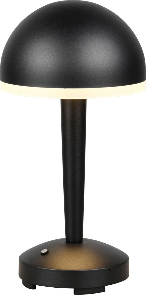 Rl live your light reality mendorez - tafellamp - zwart mat - oplaadbaar - incl. 1x smd 2,5 w - sensor dimmer - instelbare lichtkleur - 4-stappen touch - accuvoeding - usb-c aansluiting - inclusief oplaadstation