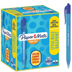 Paper mate inkjoy 100rt-balpennen met drukknop | medium punt (1,0 mm) | blauw | 100 stuks