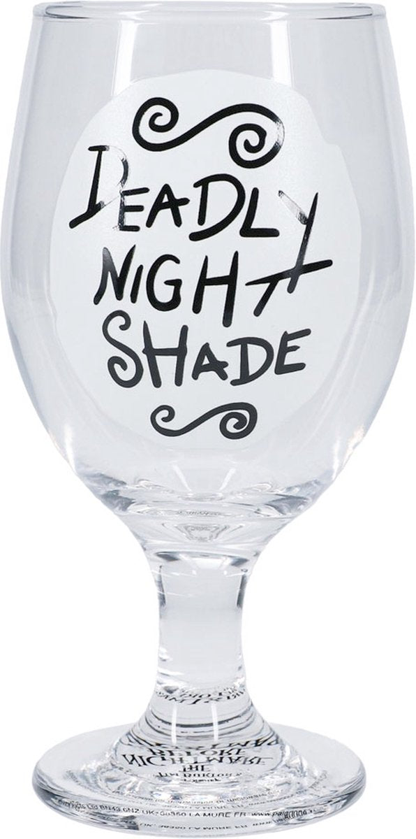 Paladone nightmare before christmas glow in the dark glass – officieel gelicentieerde deadly nightshade beker voor halloween jack skellington‑fans, 350 ml-