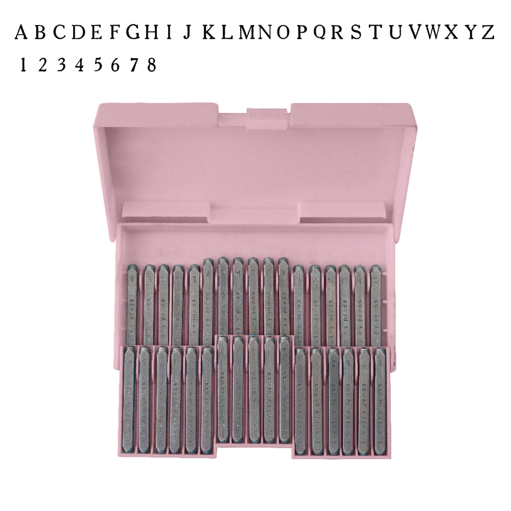 We r makers • alphabet stamps serif font upper case and numbers with case