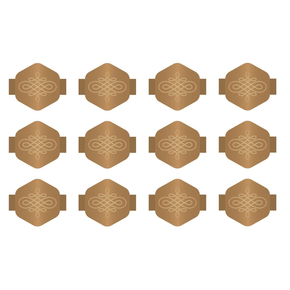 We r makers • charm staples hexagon with knot emboss copper 12pcs