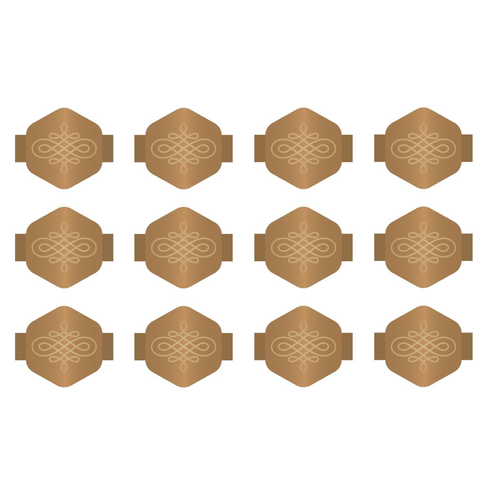 We r makers • charm staples hexagon with knot emboss copper 12pcs