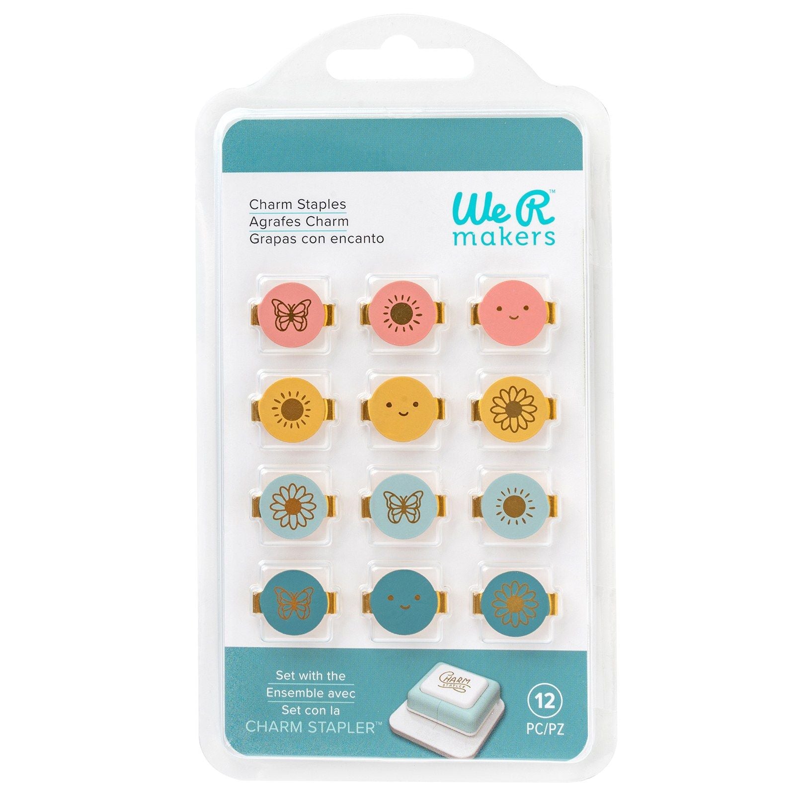 We r makers • charm stapler round with designs multi color 12pcs