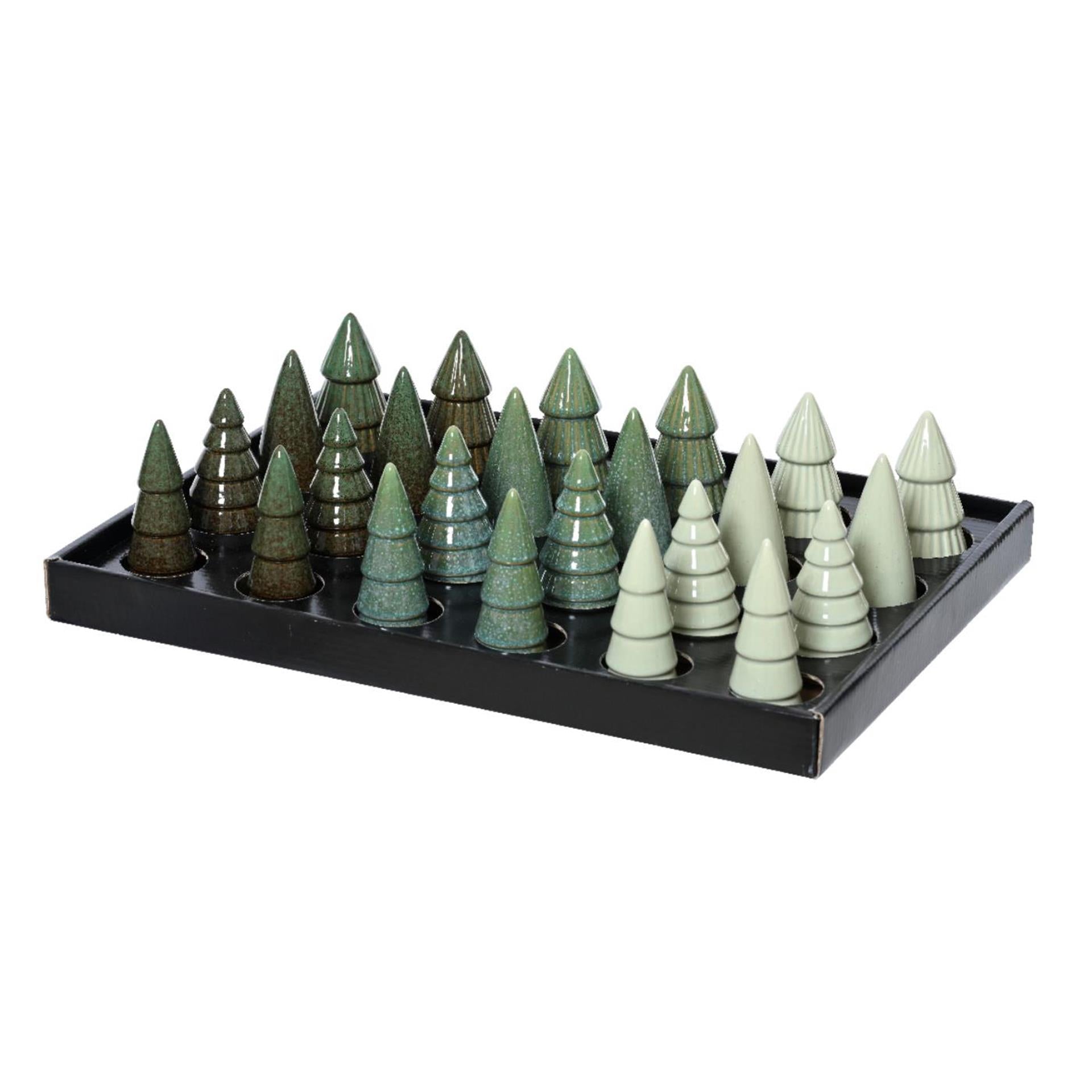 Decoris kerstboom porselein 5,2x5,2x10cm