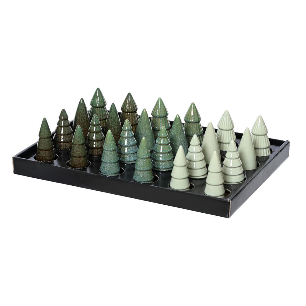 Decoris kerstboom porselein 5,2x5,2x10cm