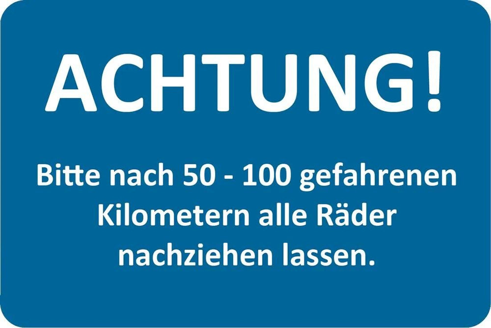 Eichner kundendienstaufkleber attention wheel nuts to b customer service rec.