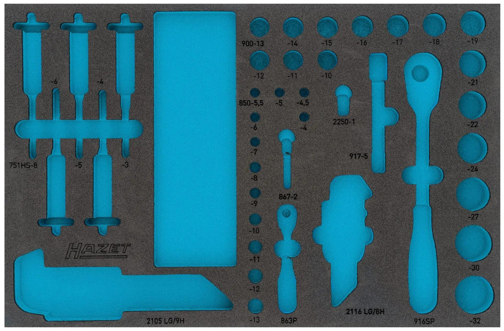 Hazet module-inlay soft foam insert, empty for #163-466 106