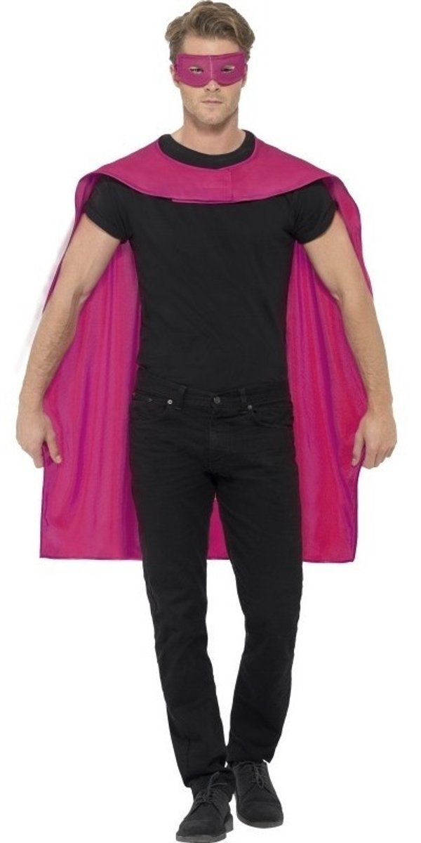 Smiffys cape pink with eyemask