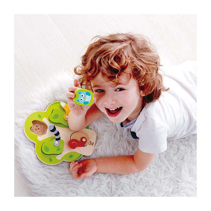 Hape wie zit er in de boom vormenpuzzel - 5dlg.