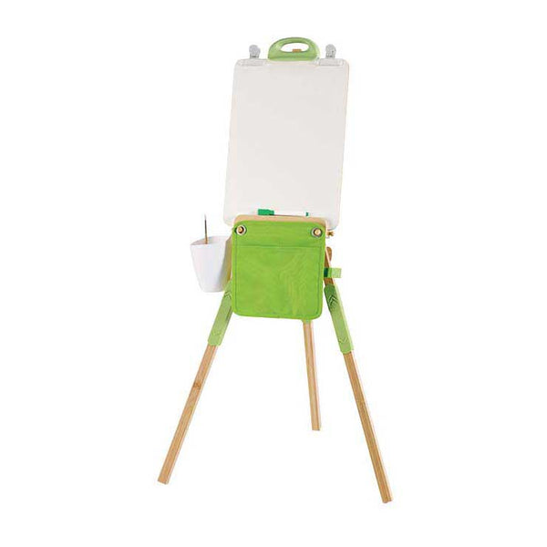 Hape draagbare bamboe schildersezel - 14dlg.